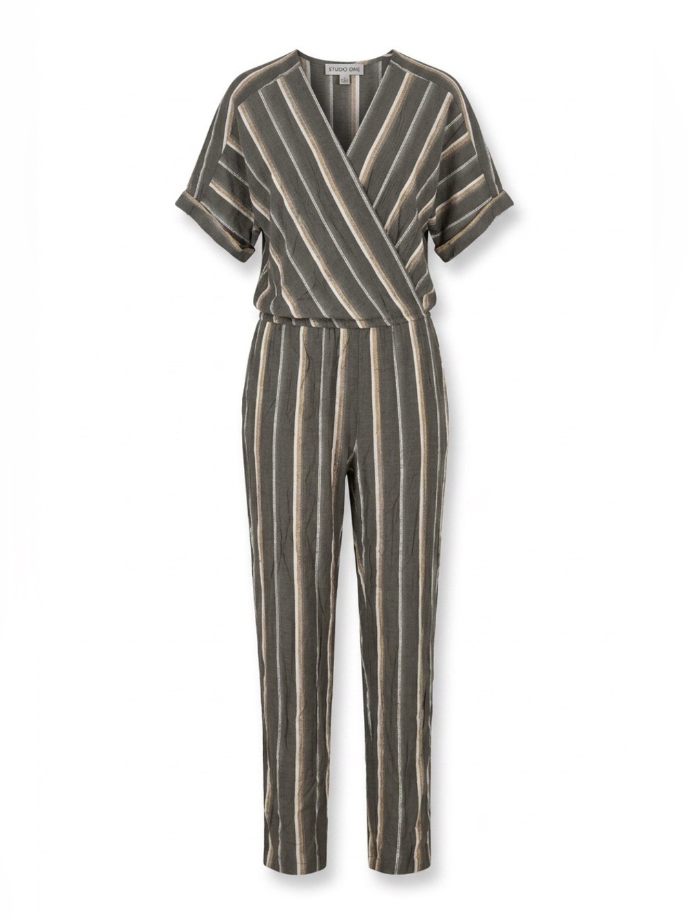 Maje Stripe Wrap Front Jumpsuit - size 3 (US Large)